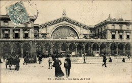 CPA Paris, Gare De L'Est, Ostbahnhof, Eingang, Passanten - Sonstige & Ohne Zuordnung