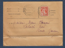Cachet TELEGie MILITre  6e SECTion D' ETApes  Sur Semeuse Croix Rouge - 1877-1920: Semi-moderne Periode