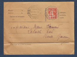 Cachet TELEGie MILITre  6e SECTion D' ETApes  Sur Semeuse Croix Rouge - 1877-1920: Semi-Moderne