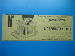 (1897) Machine à écrire  REMINGTON  N° 7 - Catalogue Wyckoff, Seamans & Benedict, Boulevard Des Capucines à Paris - Publicidad