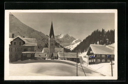 AK Mittelberg, Ortsansicht Mit Kirche  - Autres & Non Classés