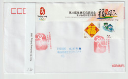 China Cover 2008 Olympic Games Beijing Stamp W/label Mascots Rowing Posted Shi Jiazhuang 2008 - Cover Bowed Right. Posta - Summer 2008: Beijing