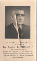 Vilvoorde, Jan Lombaerts, Oudstrijder : 1914-18 - Images Religieuses