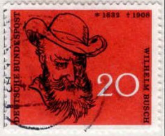 RFA Poste Obl Yv: 154 Mi:282 Wilhelm Busch Poète Allemand (cachet Rond) - Used Stamps