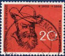 RFA Poste Obl Yv: 154 Mi:282 Wilhelm Busch Poète Allemand (TB Cachet Rond) - Used Stamps