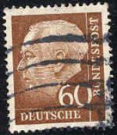 RFA Poste Obl Yv: 127A Mi:262x Theodor Heuss 18x22 (Lign.Ondulées) - Used Stamps