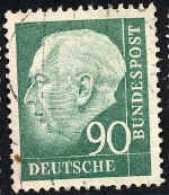 RFA Poste Obl Yv: 128B Mi:265x Bundespräsident Theodor Heuss (18x22) (Obli. Ordinaire) - Oblitérés