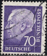 RFA Poste Obl Yv: 128 Mi:263x Bundespräsident Theodor Heuss (18x22) (cachet Rond) - Usados