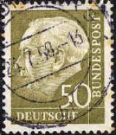 RFA Poste Obl Yv: 127 Mi:261x Bundespräsident Theodor Heuss (18x22) (beau Cachet Rond) - Usados