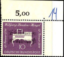 RFA Poste N** Yv: 105 Mi:228 Wolfgang Amadeus Mozart Coin De Feuille - Ungebraucht