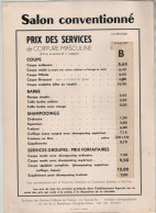 Coiffure Masculine Salon Conventionné Prix Des Services Isère 1972 - Non Classés