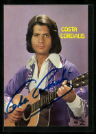 AK Musiker Costa Cordalis Mit Gitarre, Autograph  - Musik Und Musikanten