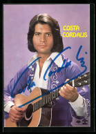 AK Musiker Costa Cordalis Spielt Gitarre, Autograph  - Musik Und Musikanten