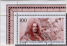 RFA Poste Obl Yv:1697 Mi:1865 Gottfried Wilhelm Leibnitz Mathématicien Coin De Feuille (Beau Cachet Rond) - Usados