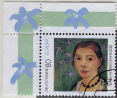 RFA Poste Obl Yv:1686 Mi:1854 Europa Paula Mosersohn-Becker Peintre Autoportrait Coin D.feuille (Beau Cachet Rond) - Used Stamps