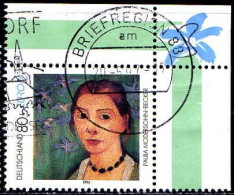 RFA Poste Obl Yv:1686 Mi:1854 Europa Paula Mosersohn-Becker Peintre (TB Cachet Rond) Coin De Feuille - Gebraucht