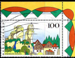 RFA Poste Obl Yv:1639 Mi:1807 Fränkische Schweiz Coin De Feuille (Lign.Ondulées) - Gebraucht
