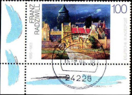 RFA Poste Obl Yv:1606 Mi:1774 Franz Radziwill Der Wasserturm In Bremen Coin D.feuille (TB Cachet Rond) Heikend - Used Stamps
