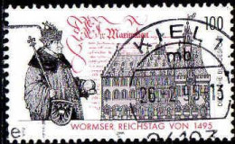 RFA Poste Obl Yv:1605 Mi:1773 Wormser Reichstag (TB Cachet à Date) Kiel 26-2-95 - Gebruikt