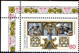 RFA Poste N** Yv:1618 Mi:1786 750.Jahre Freie Reichsstadt Regensburg Coin De Feuille - Unused Stamps