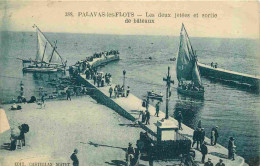 34 - Palavas Les Flots - Les Deux Jetées Et Sortie Le Bateaux - Animée - CPA - Oblitération Ronde De 1925 - Voir Scans R - Palavas Les Flots