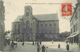 22 - Saint Brieuc - L'Eglise Et La Place - Animée - Oblitération Ronde De 1912 - CPA - Voir Scans Recto-Verso - Saint-Brieuc