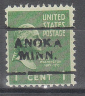 USA Precancel Vorausentwertungen Preo Locals Minnesota, Anoka 701 - Precancels