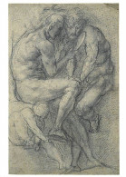 Art - Peinture - Jacopo Carrucci - Deux Jeunes Hommes Regardant Dans Un Mirroir à Main - Two Men Looking Into A Hand Mir - Paintings