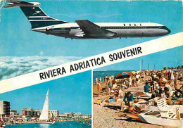 Aviation - Avions - Riviera Adriatica - Multivues - Plages - Etat Pli Visible - CPM - Voir Scans Recto-Verso - 1946-....: Modern Tijdperk