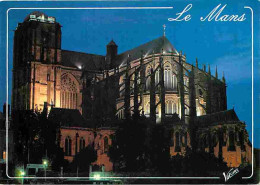 72 - Le Mans - La Cathédrale Saint Julien - Vue De Nuit - CPM - Voir Scans Recto-Verso - Le Mans