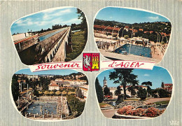 47 - Agen - Multivues - Piscine - Blasons - CPM - Voir Scans Recto-Verso - Agen