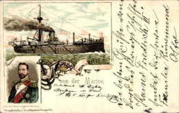 Lithographie Kaiserliche Marine, Deutsches Kriegsschiff, Prince Heinrich Von Prusse - Autres & Non Classés