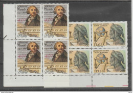 REPUBBLICA:  1990  COMMEMORATIVI  -  2  S. CPL.  BL. 4  N. -  SASS. 1937 + 1938 - Blocks & Sheetlets