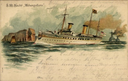 Gaufré Artiste Lithographie Siehl, J.G., Kaiserliche Yacht SMY Hohenzollern Vor Helgoland - Autres & Non Classés