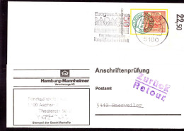 604267 | Seltene Anschriftenprüfung Der Hamburg - Mannheimer Versicherung,  | Aachen (W - 5100), -, - - Lettres & Documents
