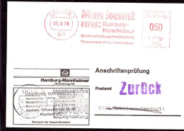 604266 | Seltene Anschriftenprüfung Der Hamburg - Mannheimer Versicherung,  | Aachen (W - 5100), -, - - Covers & Documents