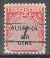 USA Precancel Vorausentwertungen Preo Locals Minnesota, Aurora 835.5 - Precancels