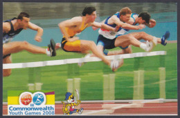 Inde India Mint Unused Postcard Athletics, Men's Hurdle Race Commonwealth Youth Games 2008, Sport, Sports, Tiger, Mascot - Indien