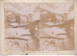 HAUTES ALPES CHATEAUVIEUX FERME FAUCON APRES L AVALANCHE CIRCA 1915 (PHOTO STEREOTYPE) - Orte