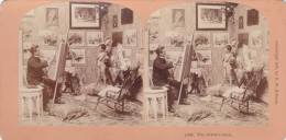 1897 B. W. KILBURN  Photo Stéréoscopique N° 11953 - PEINTRE Et Son Modèle Petit Garçon Posant Nu - Stereoscopic