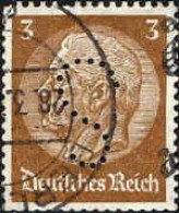 Allemagne Poste Obl Yv:441 Mi:482 Paul Von Hindenburg (Beau Cachet Rond) Perforation S - Gebruikt