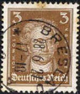 Allemagne Poste Obl Yv:379 Mi:385 Joh.Wolfg.v.Goethe Breslau 28-6-27 (TB Cachet à Date) - Oblitérés