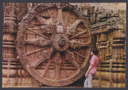 Inde India Mint Unused Postcard Konarak Chariot Wheel, Sculpture, Temple, Hinduism, Archaeology - Indien