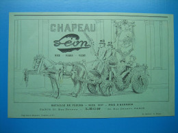 (1897) Chapeau  LÉON  - Nice, Paris, Vichy - Bataille De Fleurs, Nice 1897 - Prix D'honneur - LÉON Rue Daunou à Paris - Publicités