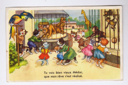 CARTE HUMORISTIQUE Chats Zoo " Tu Vois Bien Vieux Médor.." (1669)_CP670 - Katzen