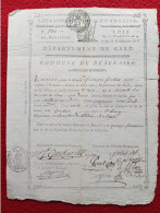 BEAUCAIRE LAISSER PASSER A GOUBIER FRANCOIS MEDECIN POUR SE RENDRE A St REMY DE PROVENCE 1795 AUTOGRAPHES - Documentos Históricos