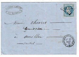 34 HERAULT SAINT ANDRE DE SANGONI LAC TAD Type 16 Du 30/09/1870  GC 3500 Sur N° 29(def) TTB - 1849-1876: Période Classique