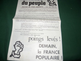 PROPAGANDE 68 : LA CAUSE DU PEUPLE N ° 18  JOURNAL DE FRONT POPULAIRE , 18 / 19 JUIN 1968 - 1950 à Nos Jours
