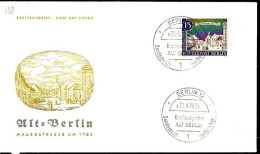 Berlin Poste Obl Yv:198 Mi:220 Mauerstrasse Um 1780 (TB Cachet à Date) Fdc Berlin 26-4-63 - 1948-1970