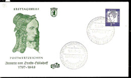 Berlin Poste Obl Yv:191 Mi:212 Annette Von Droste-Hülshoff Ecrivaine (TB Cachet à Date) Fdc Berlin 18-9-61 - 1948-1970